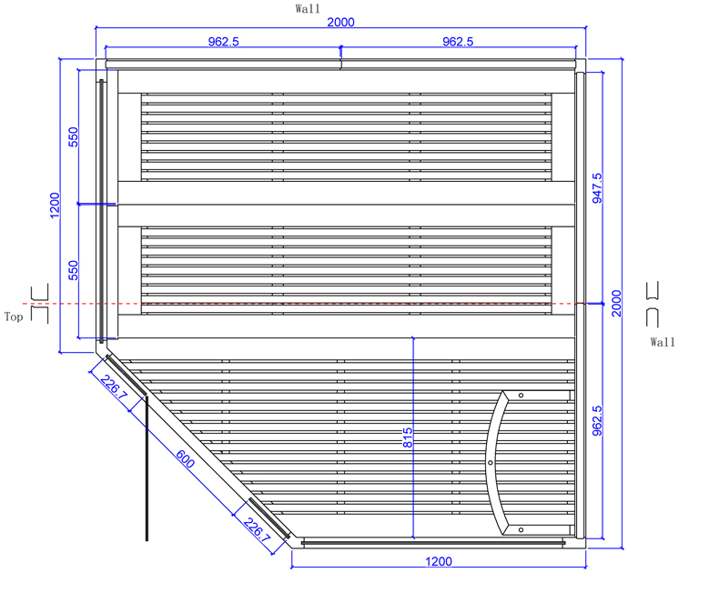 Sauna z drewna sosnowego AWT E1801A XL (200x200x210)