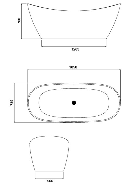 Wanna wolnostojąca z konglomeratu StoneArt BS-526 (185x79x70cm)