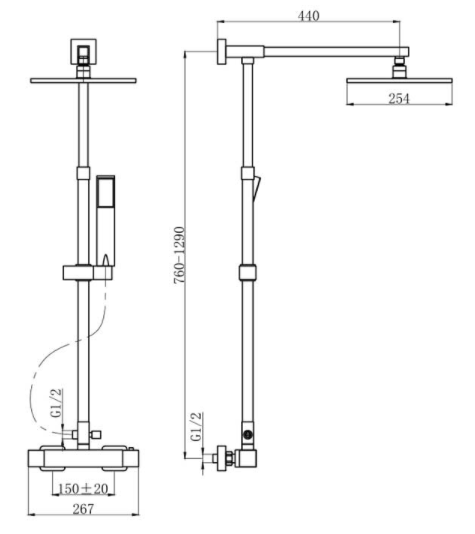 Zestaw prysznicowy StoneArt 901830 z termostatem