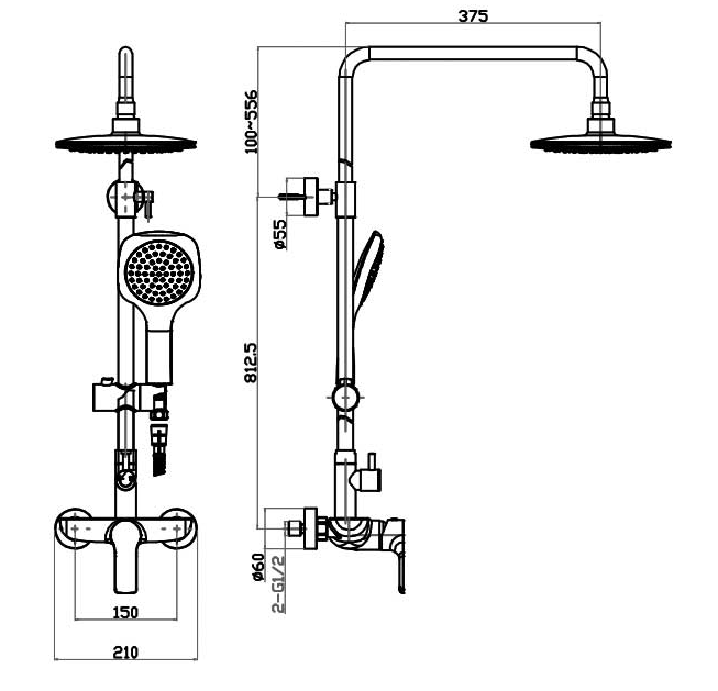 Zestaw prysznicowy StoneArt Saarland 959730