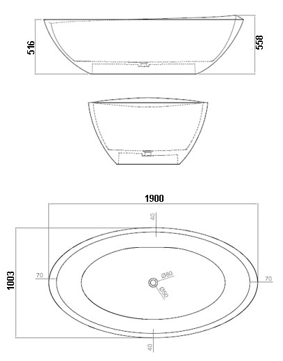 Wanna wolnostojąca z konglomeratu StoneArt BS-531 (190x100,3x55,8cm)