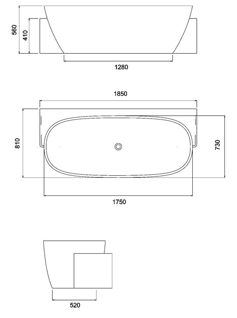 Wanna wolnostojąca z konglomeratu StoneArt BS-529 (185x81x55cm)