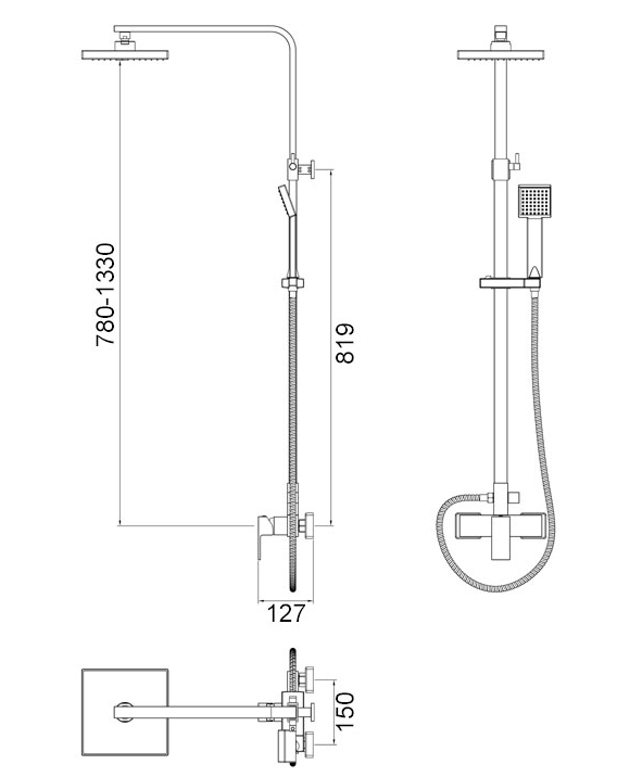 Zestaw prysznicowy StoneArt Lecco 950730