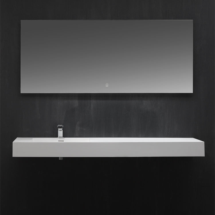 Prostokątna umywalka StoneArt (160x48x12cm) LP4516L Lewa połysk