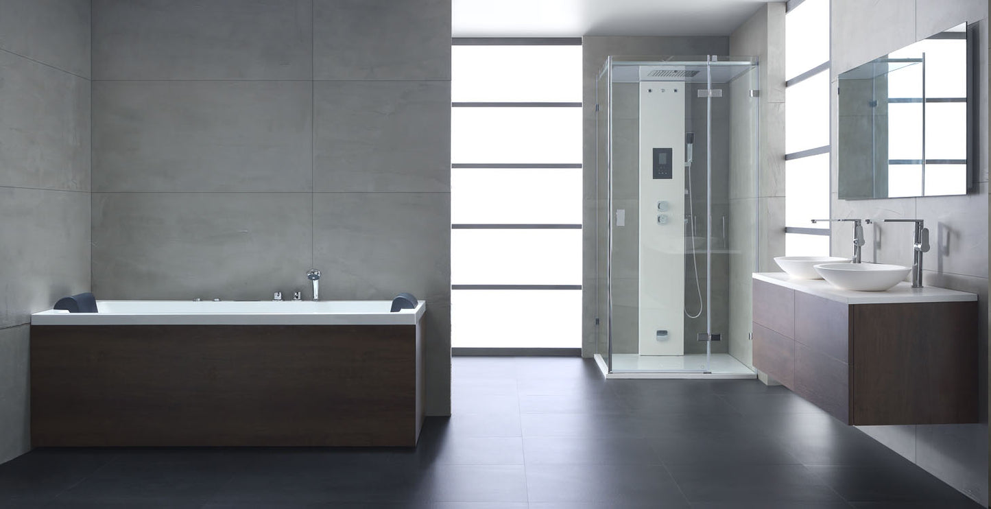 Dwuosobowa wanna z hydromasażem prawa AWT GE108E (190x90x62cm)