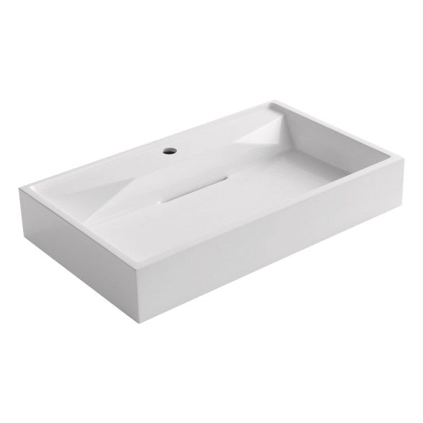 Prostokątna umywalka StoneArt (75x45x13) BB087-3E połysk
