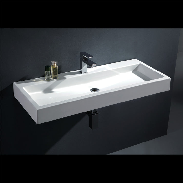 Prostokątna umywalka StoneArt (100x42x10cm) BB087-7E połysk