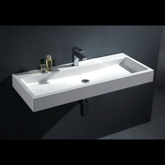 Prostokątna umywalka StoneArt (100x42x10cm) BB087-7E połysk