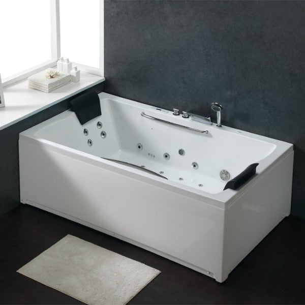 Prostokątna dwuosobowa wanna z hydromasażem EAGO AM185JDTSZ (200x120x66cm)