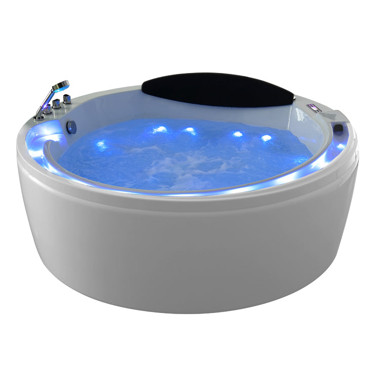 Dwuosobowa okrągła wanna z hydromasażem AWT GE103TSL (180x180x62cm)