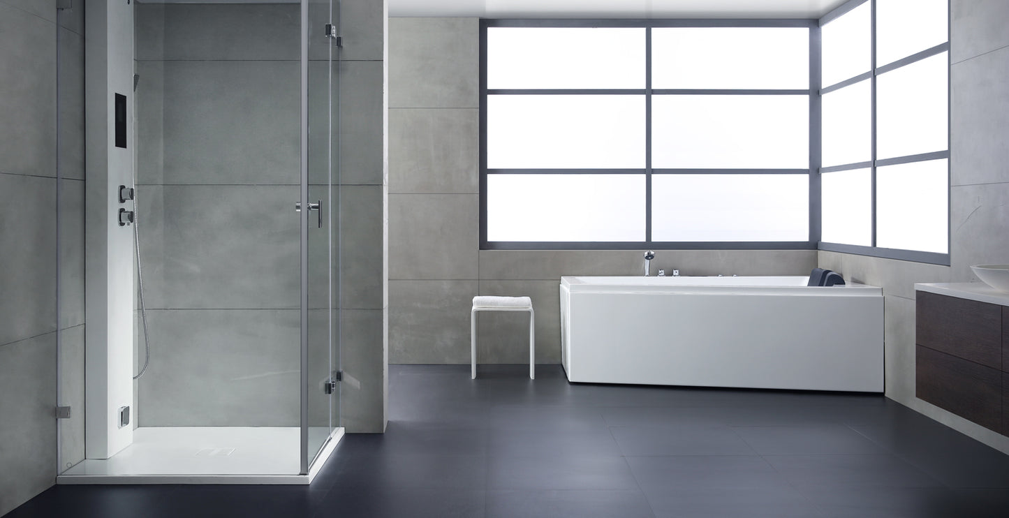 Narożna wanna z hydromasażem lewa GE105-1E(170x120x62cm)