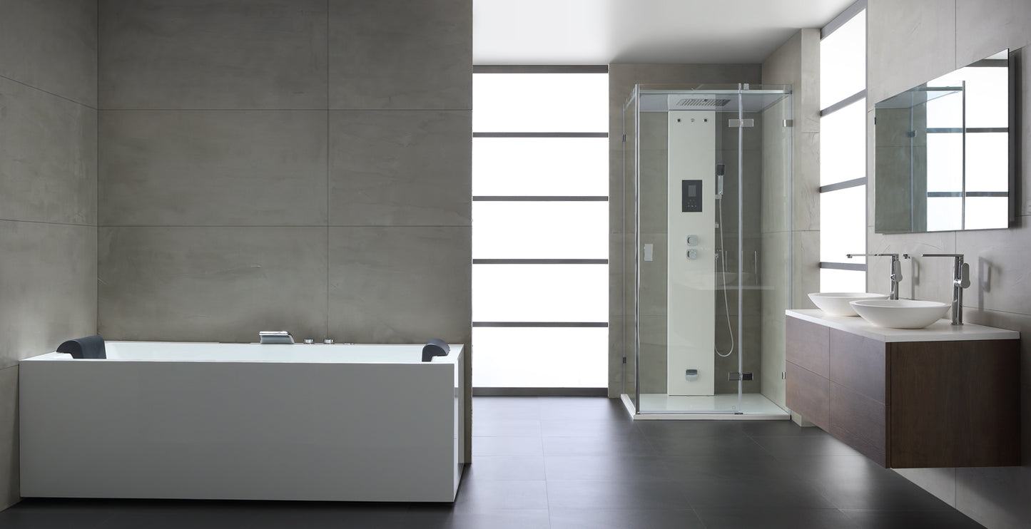Dwuosobowa wanna z hydromasażem prawa GE109-1TSL (180x80x62cm)
