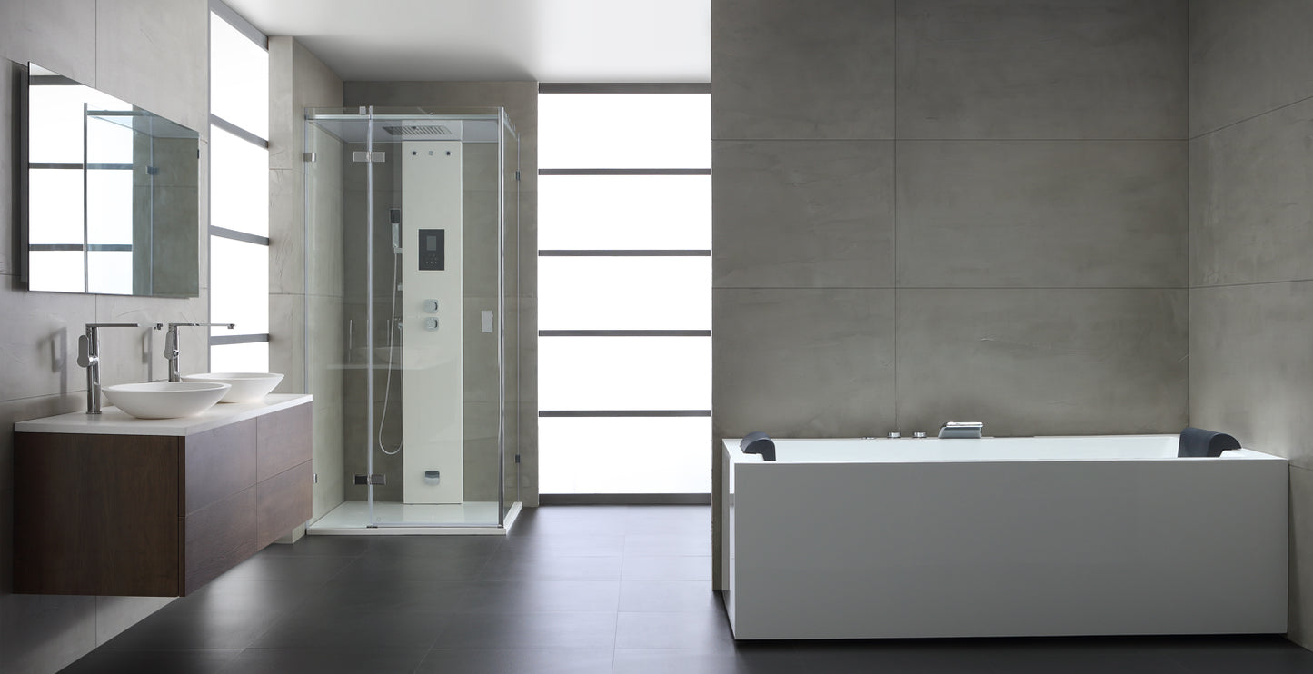 Dwuosobowa wanna z hydromasażem lewa GE109-1TSL (180x80x62cm)