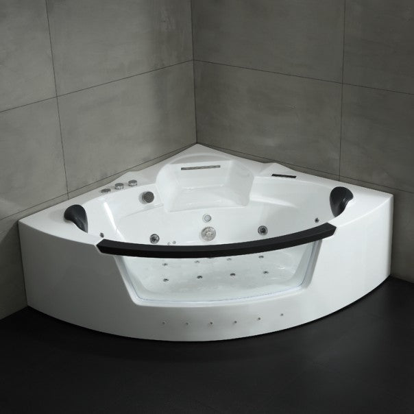 Dwuosobowa wanna narożna z hydromasażem AWT GE113TSL (158x158x63cm)