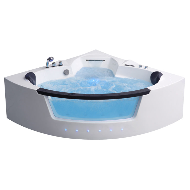 Dwuosobowa narożna wanna z hydromasażem AWT GE113-1TSL (145x145x63cm)