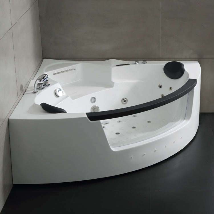 Dwuosobowa narożna wanna z hydromasażem AWT GE113-1E (145x145x63cm)