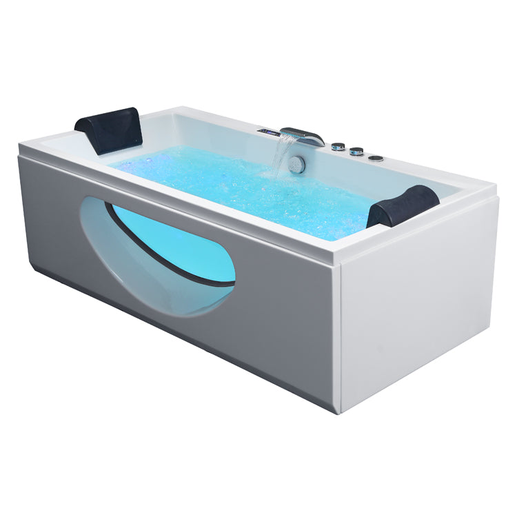Dwuosobowa prostokątna wanna z hydromasażem AWT GE114TSL (180x90x60cm)