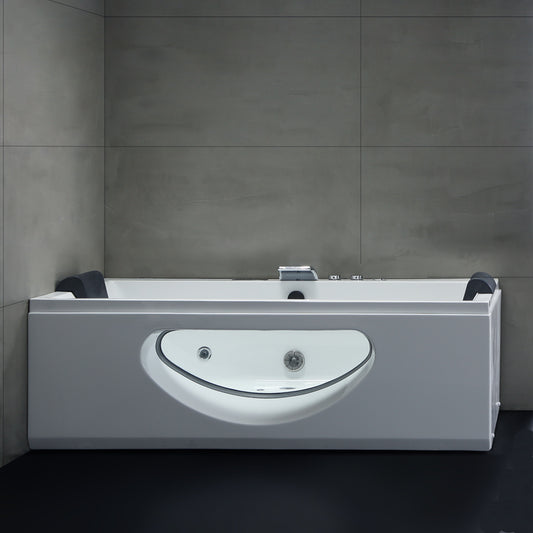 Dwuosobowa prostokątna wanna z hydromasażem AWT GE114TSL (180x90x60cm)