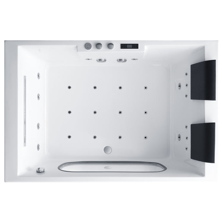 Prostokątna dwuosobowa wanna z hydromasażem AWT GE123TSL (188x125x70cm)