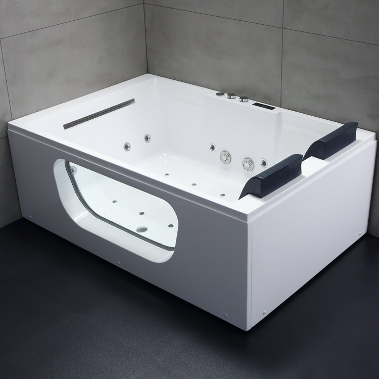Prostokątna dwuosobowa wanna z hydromasażem AWT GE123TSL (188x125x70cm)