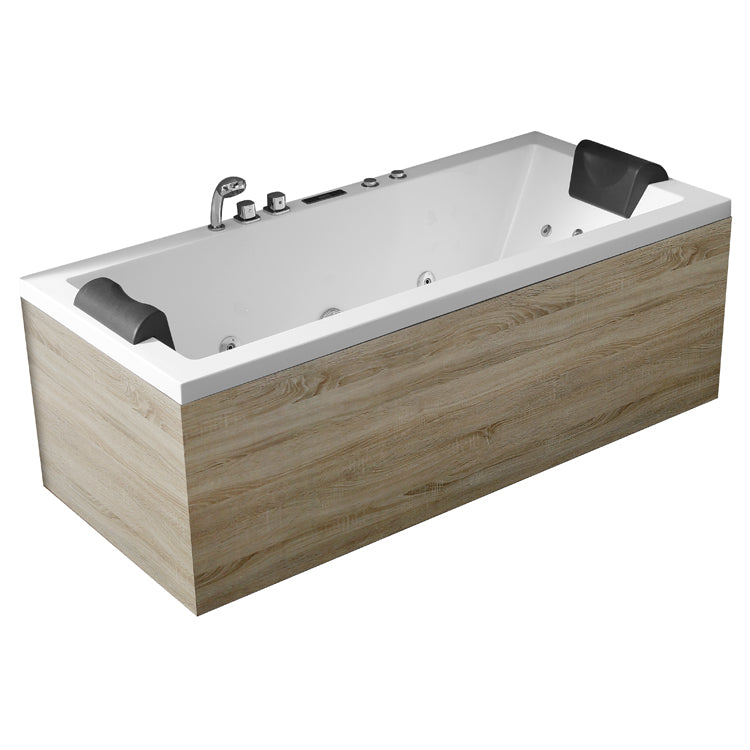Dwuosobowa prostokątna wanna z hydromasażem lewa GE108-1E (180x80x62cm)