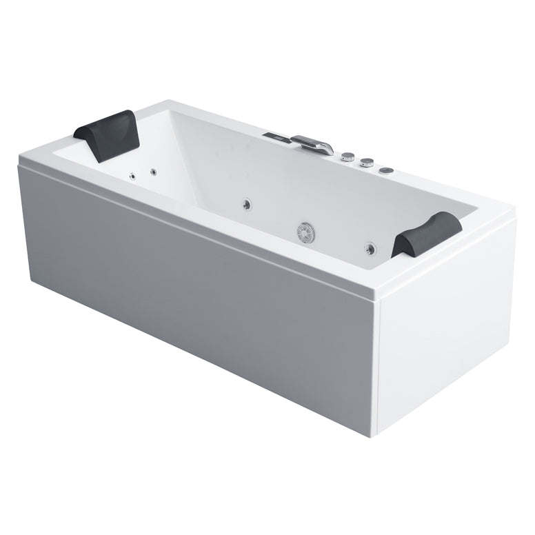 Dwuosobowa prostokątna wanna z hydromasażem GE108-2TSL (171x80x62cm)