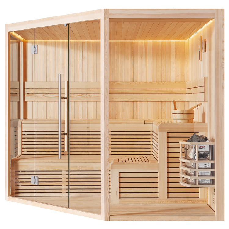 Sauna z drewna sosnowego AWT E1806XL (240x240x210)