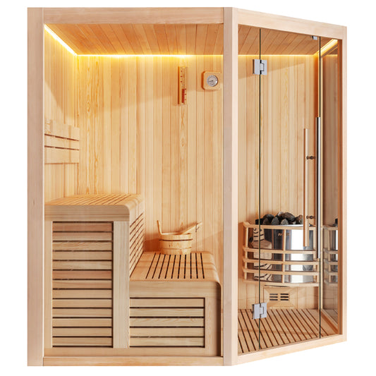 Sauna z drewna sosnowego AWT E1801A XL (200x200x210)