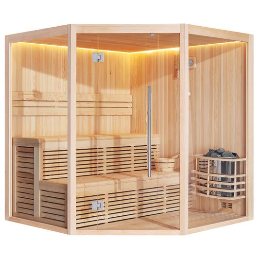 Sauna z drewna sosnowego AWT E1801A XL (200x200x210)