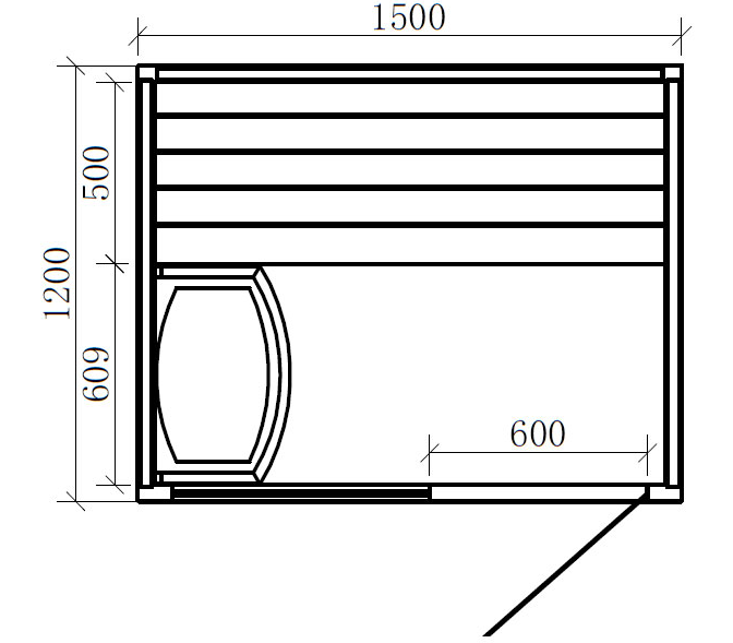 Sauna z drewna sosnowego AWT E1803B (150x120x190cm)