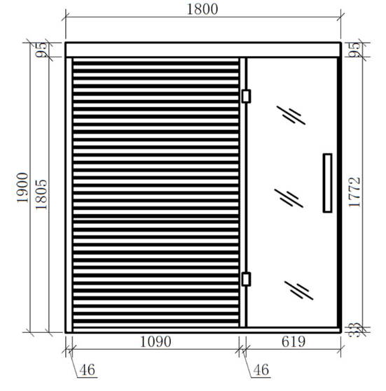 Sauna z drewna sosnowego AWT E1804A (180x120x190cm)