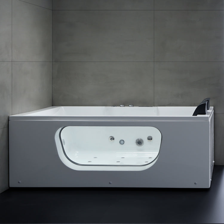 Prostokątna dwuosobowa wanna z hydromasażem AWT GE123TSL (188x125x70cm)