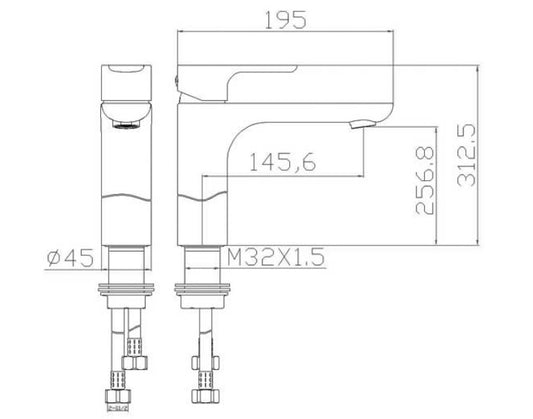 Bateria umywalkowa Saarland 959228 biały mat